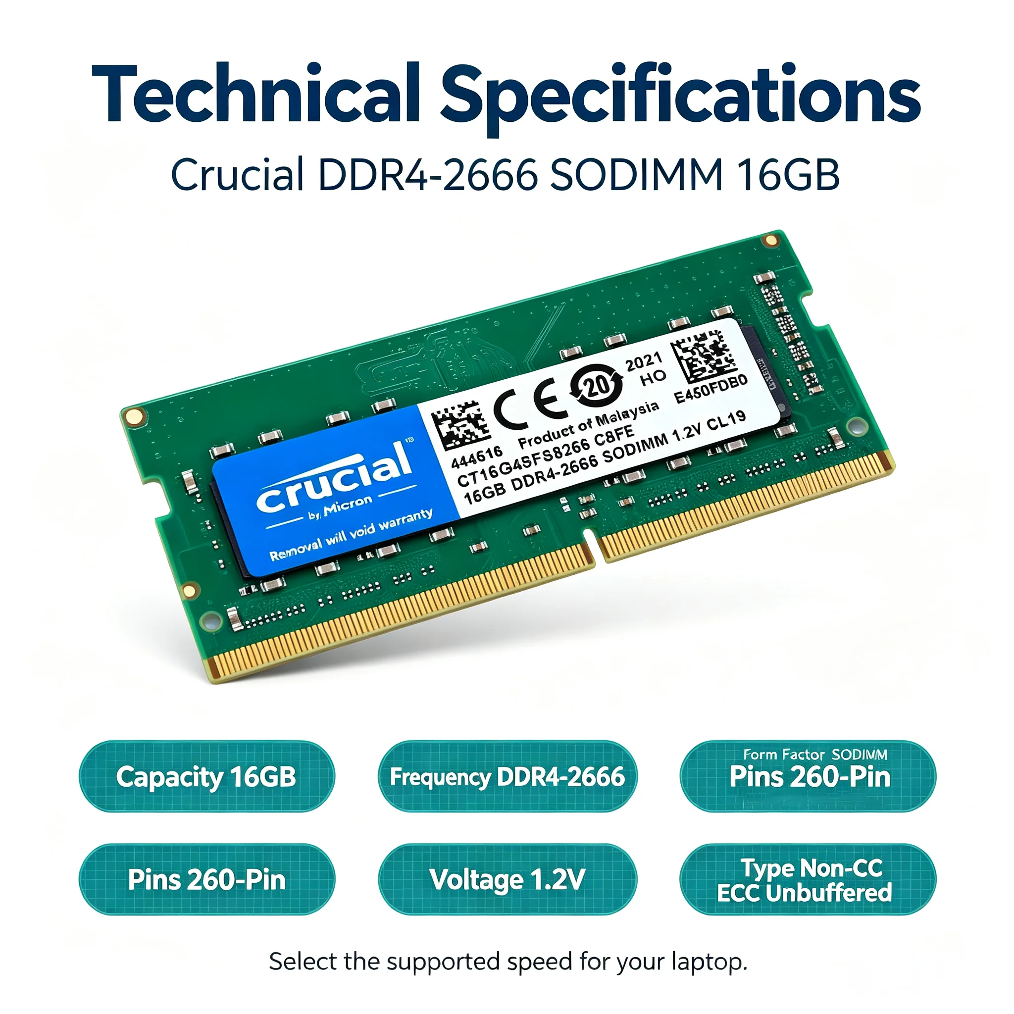 Crucial DDR4 Laptop RAM SODIMM - Ddr4 3200Mhz recension och pris