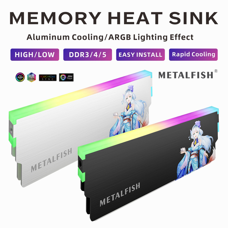 METALFISH DRAM Heatsink 5V-3PI - Ddr4 Desktop Ram recension och pris